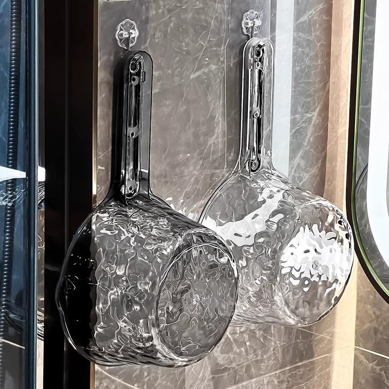 1PC PET Water Scoop Household Extra Thick Kitchen Shower Plastic Long Handle Large Capacity Water Scoop Texture Stainless Steel High Value