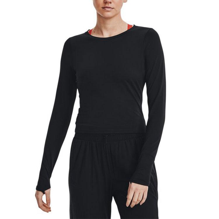 Under Armour Camiseta Deportiva de Entrenamiento con Cuello Redondo y Manga Larga para Mujer tops Negro 1371020-001