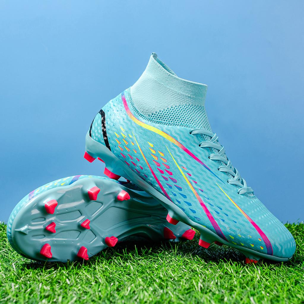 Foreign trade high-top football shoes long broken nails Amazon men's and women's football shoes grass field student training shoes