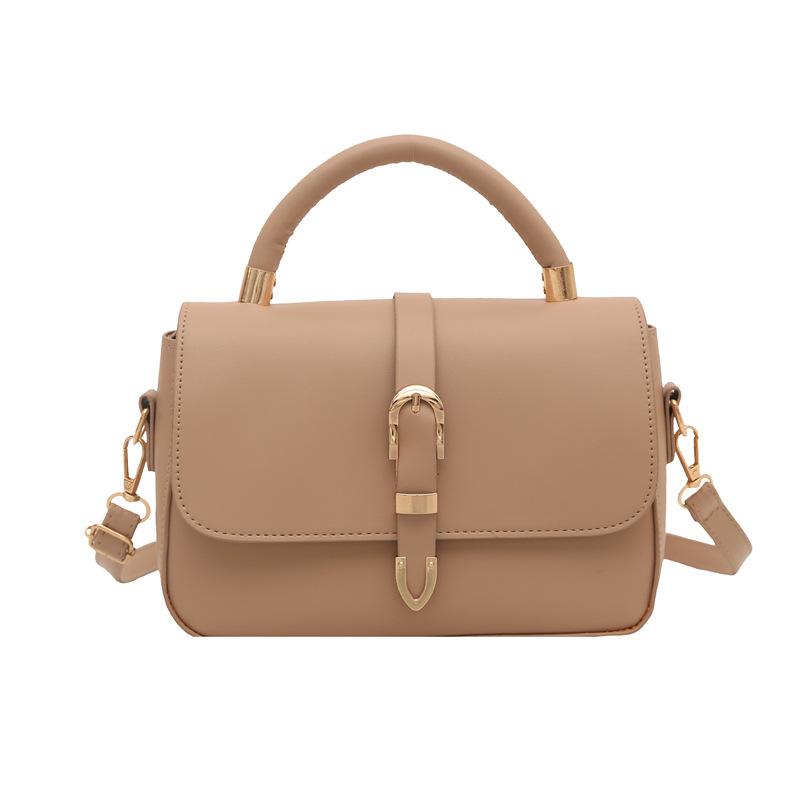 Borsa a tracolla singola, portatile, semplice, di grande capacità, con fibbia a cintura, per il pendolarismo, alla moda, con motivo a litchi