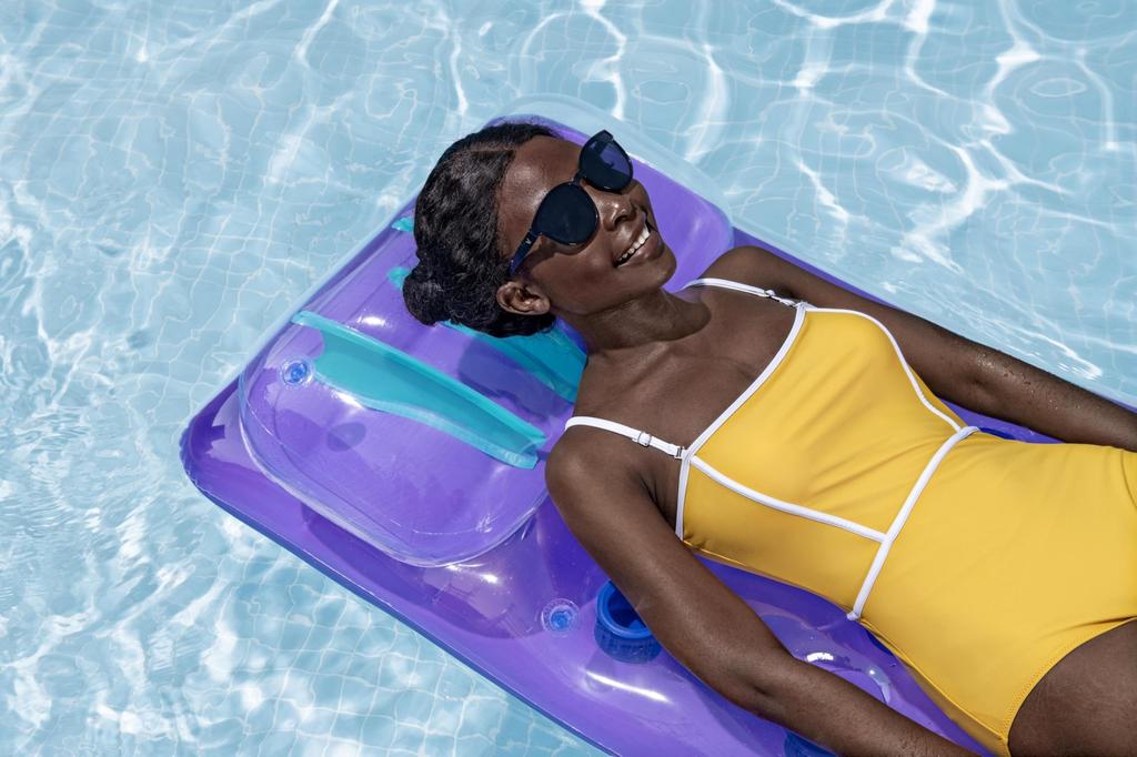 Bestway Rangs 175 x 63cm Summer Color Deluxe Floating Mat Purple 43015 (Sea, Pool, Lounge)