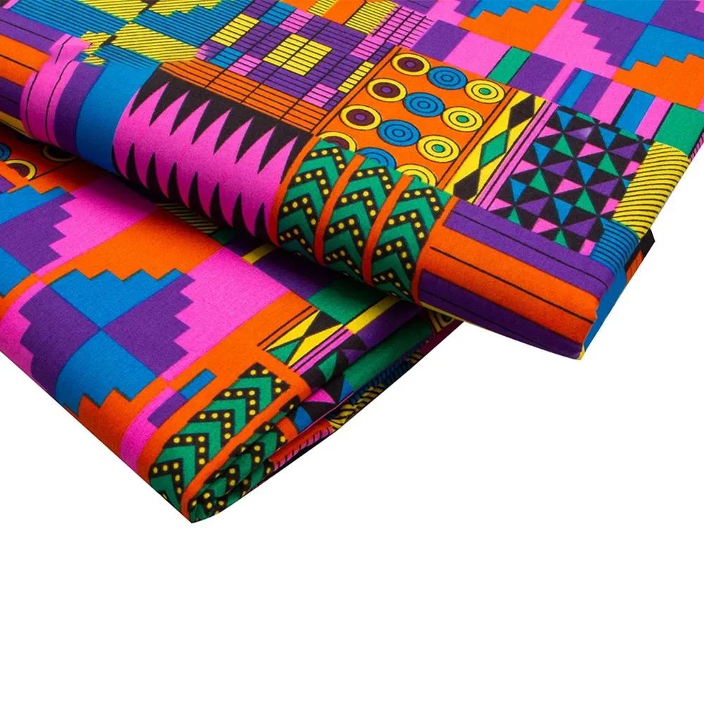 Ankara Drucke Afrikanisches Kleid Afrika Drucke Maße Handnähen Textil Echtes Wachs Fächer Muster Lebendige Ankara Drucke