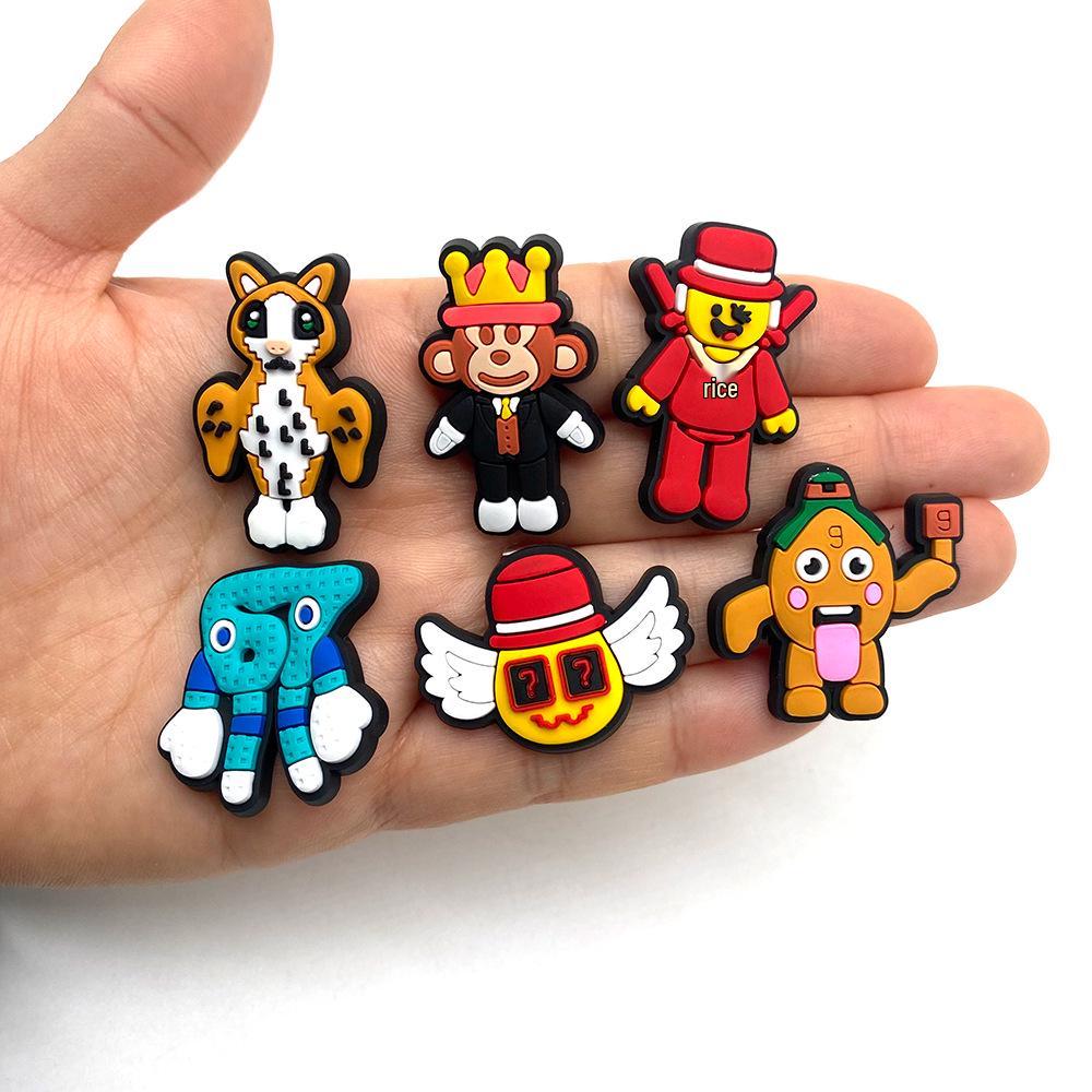 Set of 15 Brain Rot Detachable PVC Shoe Charms for Garden Shoes