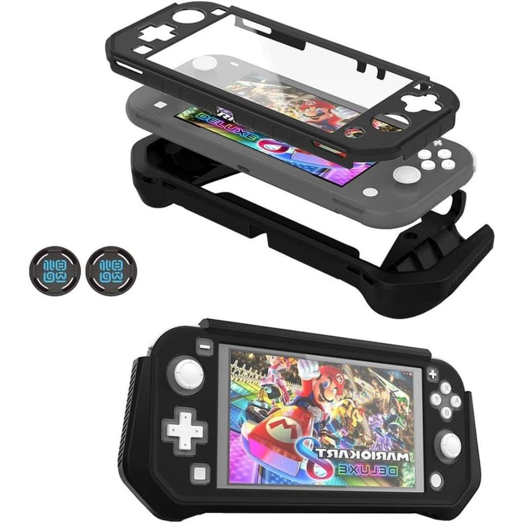 Protective Case, Full Protection Cover, TPU Shock-Absorption and Anti-Scratch for Switch Lite Skin with Bult-in Screen Protector & Thumb Grip Caps