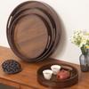 Walnut Color Food Storage Trays Round Dessert Pallet Decorate Tray Bamboo Wooden Tray  Kitchen