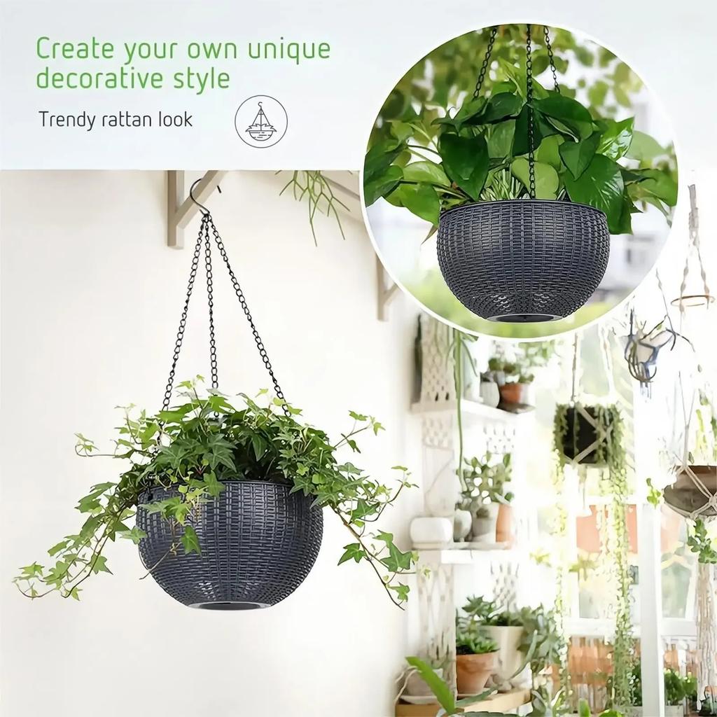 1pc Hanging Planters Self Watering Hanging Baskets for Indoor Outdoor Plants Flower Plant Pot Garden Planters 2 Different Pieces