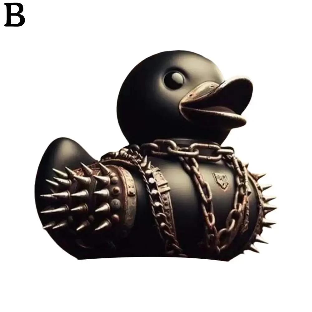 2024 Duck Statue Gothic Sculpture Punk Animal Figurine Resin Desk Decoration Collectible Figurines Satan Duck Tabletop Ornaments