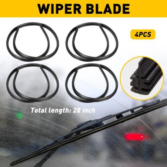 

4pcs Universal 28 Car Bus Silicone Windshield Frameless Wiper Blade Refill