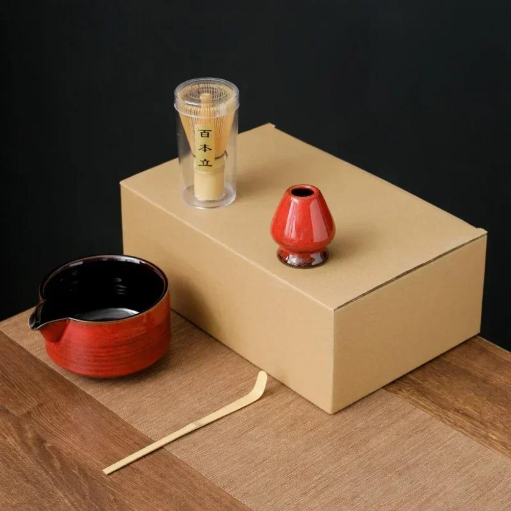 4Pcs 7 Pcs/set Japanese Matcha Blender Set Bamboo Whisk Matcha Brush Teaspoon Kiln Tea Set Beverage Shop Tea-Making Tools