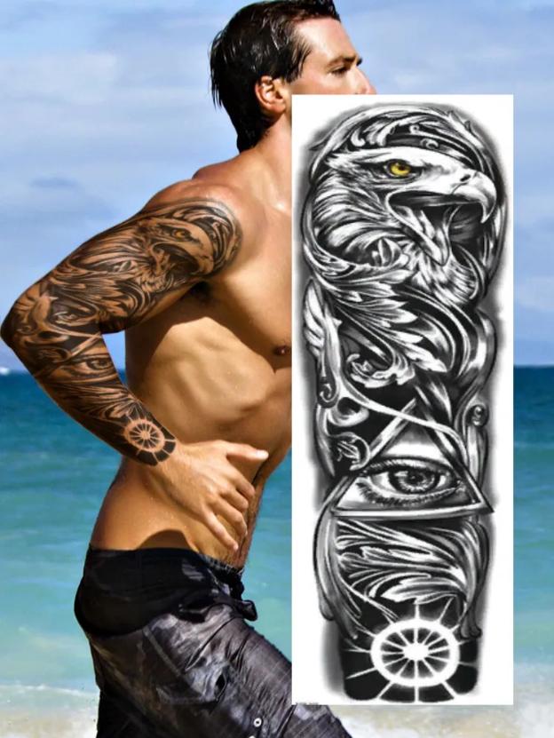 

Наклейка на всю руку 1 шт. One Size чорний