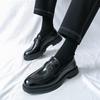 Foreign Trade Men's Leather Shoes Patent Leather Glossy Business Dress Small Leather Shoes Foreign Trade Spring and Autumn Casual Shoes Men's Office 