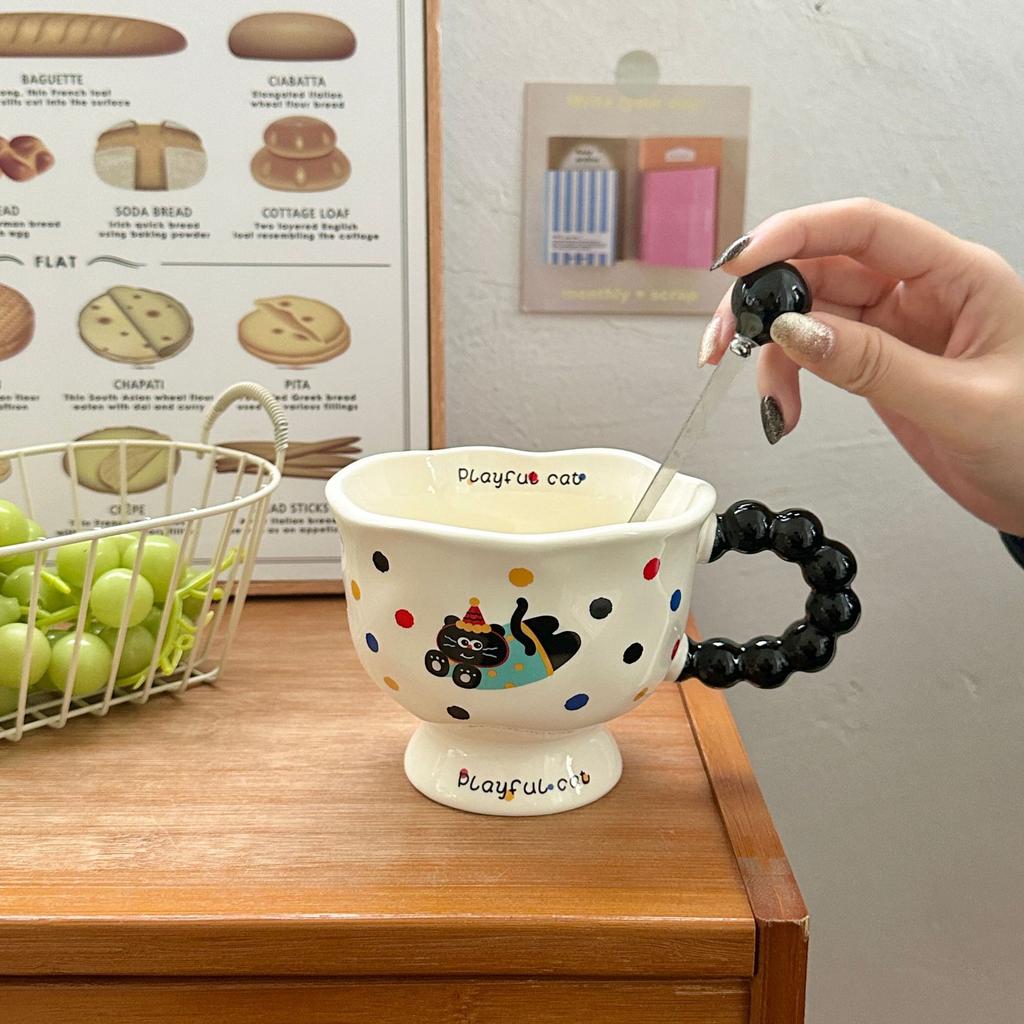 Dawanie Dziewczynkom Prezentów Urodzinowych Wysokiej Wartości Ceramiczny Kubek w Kropki Szczeniak Kreatywny Kreskówkowy Kubek do Wody Pamiątka