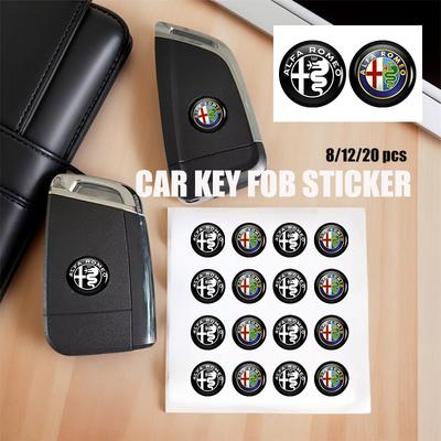 For 15mm Car Remote Key Stickers Car Door Badge Emblem Car Accessories 159 Giulietta 156 147 Giulia Mito GT Stelvio