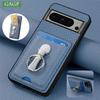 Pentru Google Pixel 9 Pro XL Husă cu suport pentru inel magnetic pentru Google Pixel 8A 7 6 Pro Husă de protecție din piele cu slot pentru carduri
