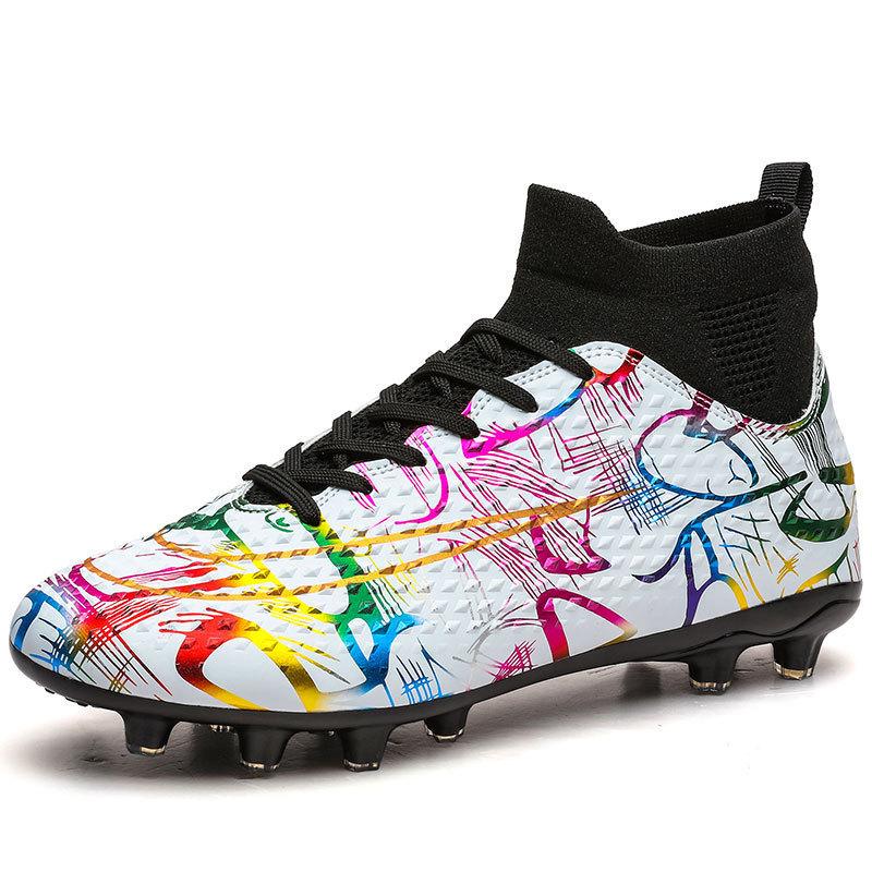 Nailed Flat Bottom Teen Nails Training Children Short Nails Football Shoes High Top Football Shoes Sneakers Men and Women