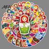 Matryoshka Stickers Set 50Pcs Russian Doll Stickers, Cartoon Nesting Theme Decal, Decals Decorative Sticker for Water Bottles Phone Scrapbook