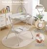 UBRAVOO Baby Portable Changing Table, Foldable, Height-Adjustable Changing Table with Wheels, Nursery Organizer and Newborn Storage Shelf