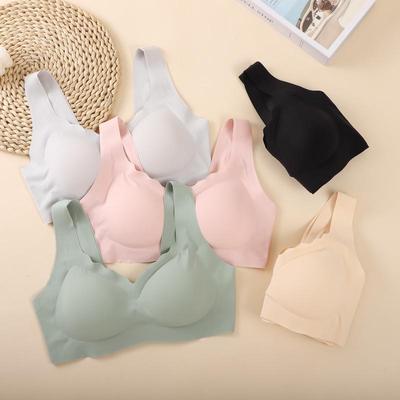 Nahtloser Sport-BH mit breiten Trägern zum Schlafen und Stützen – Verstellbarkeit der oberen Brustpartie für Damen und schönes Rückendesign