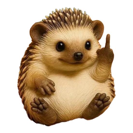 Middle Finger Animal Statue Cartoon Dog Cat Elephant Mouse Highland Cow Frog Turtle Hedgehog Figurine Resin Sculpture Desktop Decoration Ornament