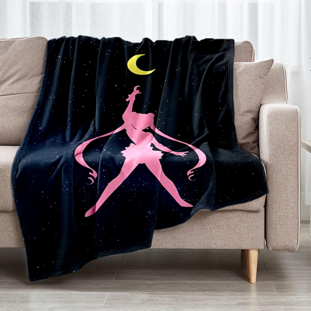 Sailor Moon Theme Printed Blanket - Perfect for Couch, Bed, Travel & Outdoor Use | Machine Washable, Cozy & Durable.