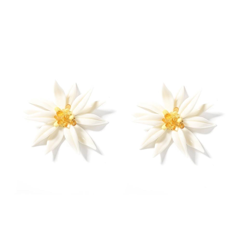 Bracelet Bamboo Flowers Jewelry Set Handmade Floral Ear Studs  Vacation