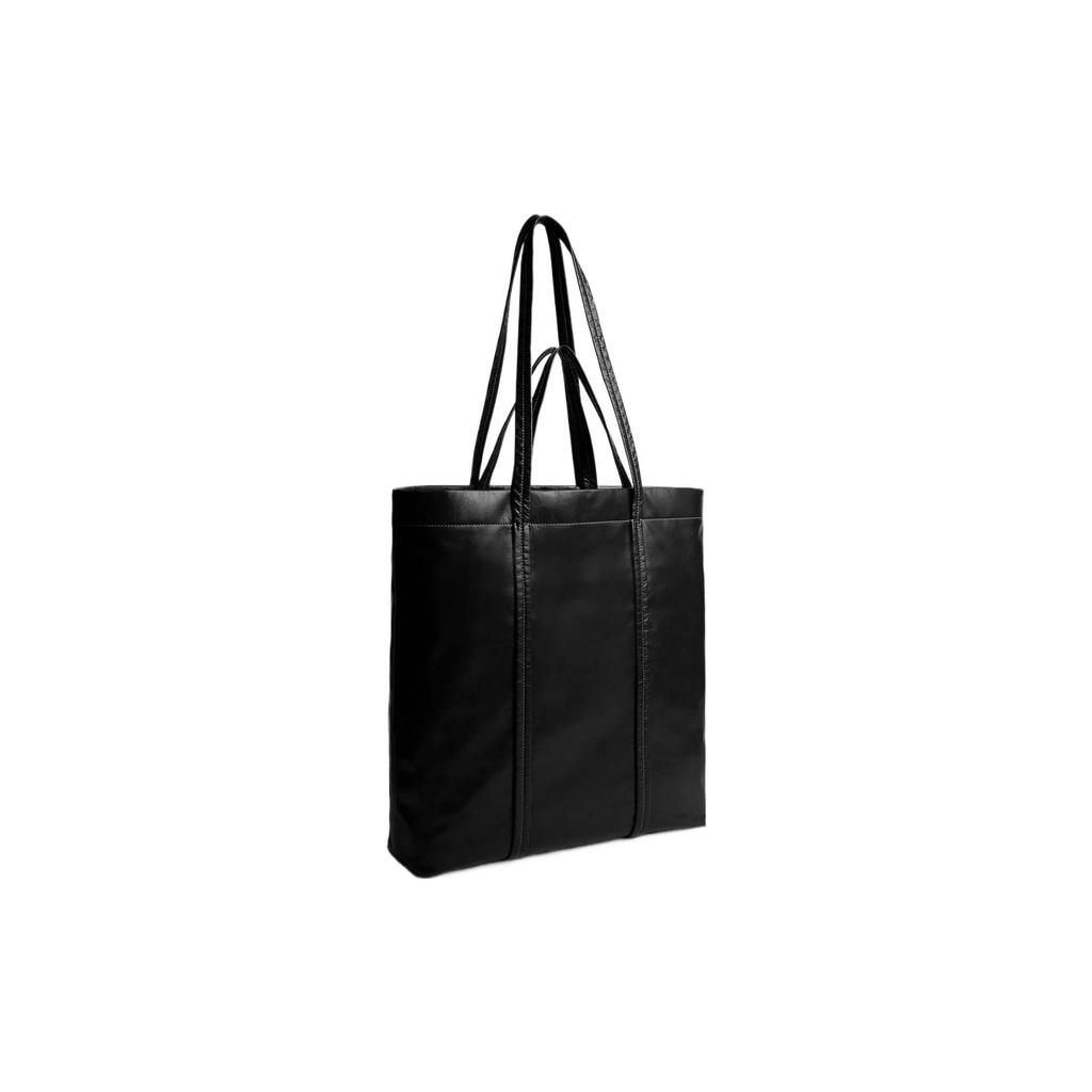 Coach Hall 35 Solid Color Logo Stripe Seam Zipper Pocket Leather Tote Bag Men tote bags Black CO839-BLK