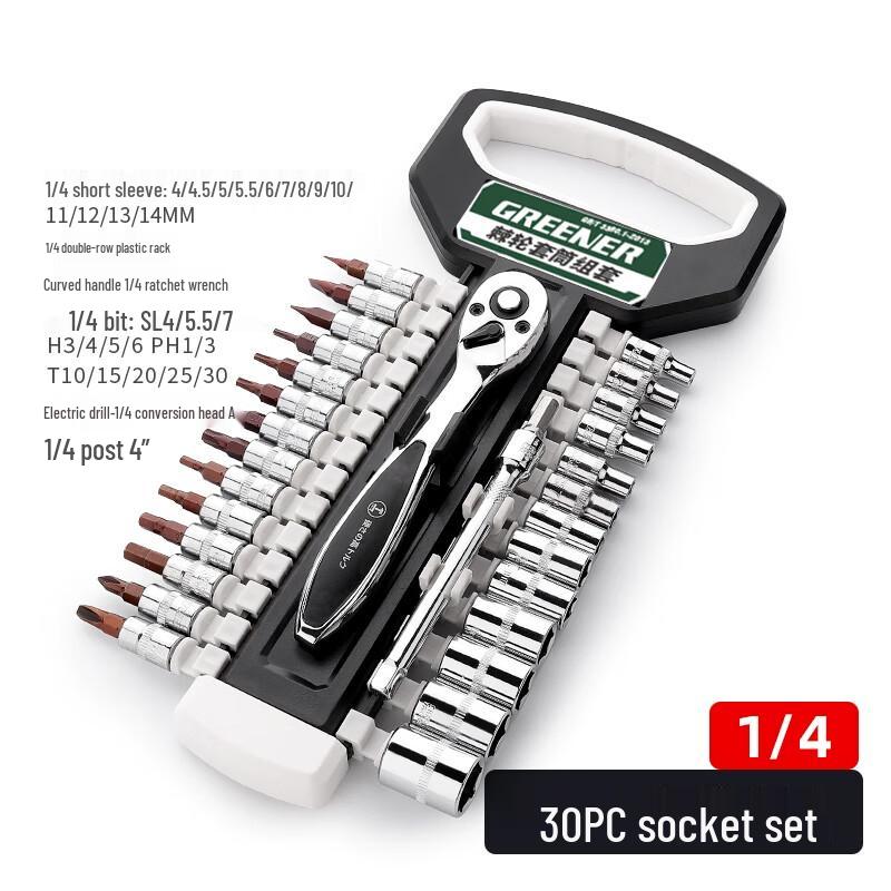 Greener Industrial Grade Ratchet Socket Wrench Set