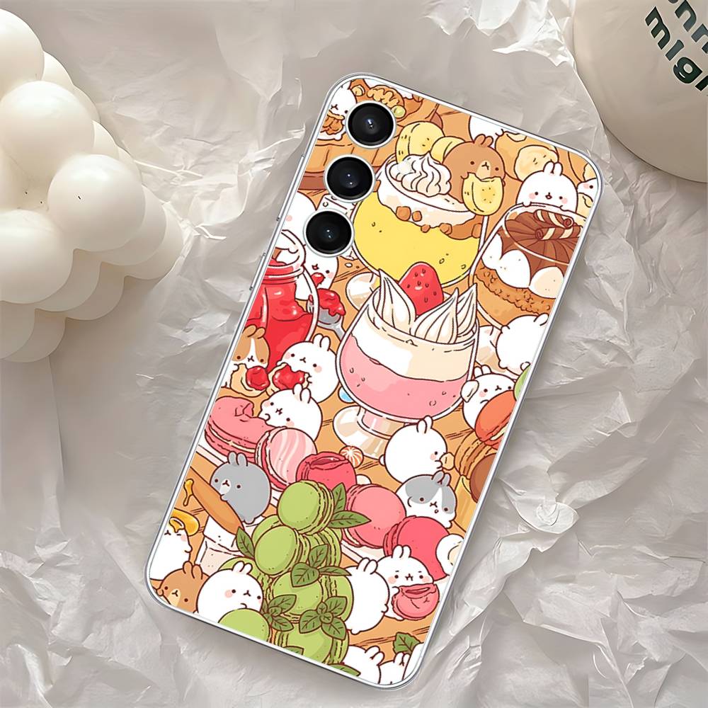 Cute H-Molang-S Phone Case For Samsung Galaxy A52 A12 A51 S21 Edge S22ULTRA S23 S24 S20LITE Plus Ultra Transparent Cover