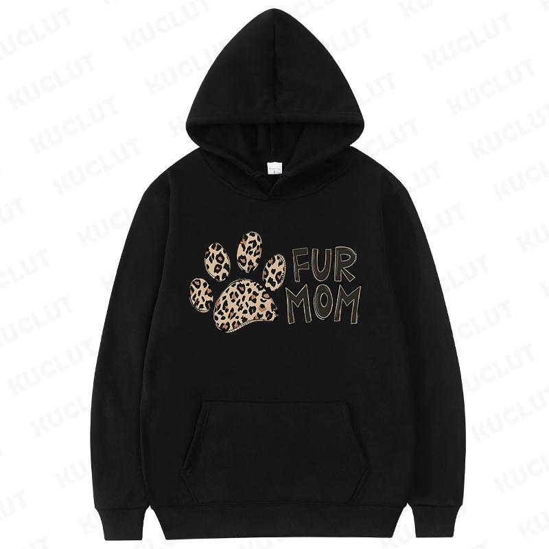 Cat Mama Print Hoodies Fashion Casual Long Sleeve Sweatshirts for Autumn Winter Clothing Mom Sportwear Fashion Women Clothes