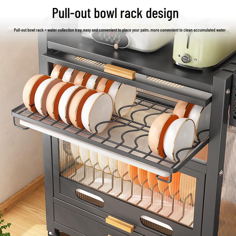 You Shu Nordic Kitchen Countertop Dish Drying Rack with Double Doors