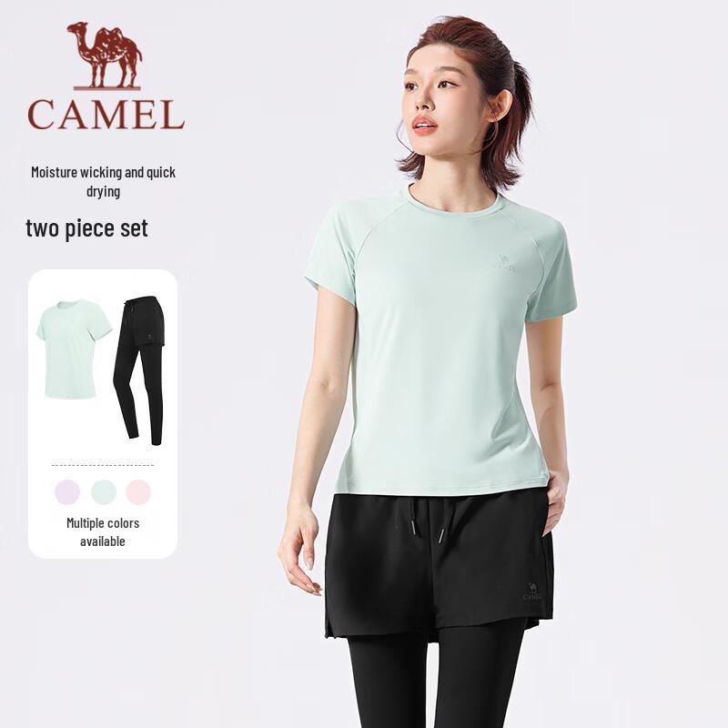 CAMEL Women s Quick-Dry Running & Training Two-Piece Set M