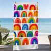 1pc, Rainbow Theme Extra Large Soft Beach Towel,Multicolor Arc Print Pattern, Microfiber Bath Towel,Quick-Drying,Super Absorbent