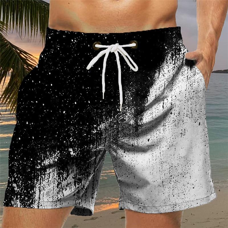 Men s Color Gradient Graphic Prints Swim Trunks Swim Shorts Board Shorts Mid Waist Hawaiian Boho Casual 2XL