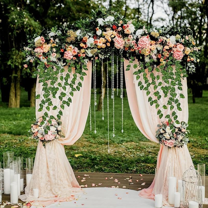 קש מלאכותי 72 עלים עלי צנון ירוקים מלאכותיים קישוט תקרה צינור צמח ירוק קיסוס 12 יחידות