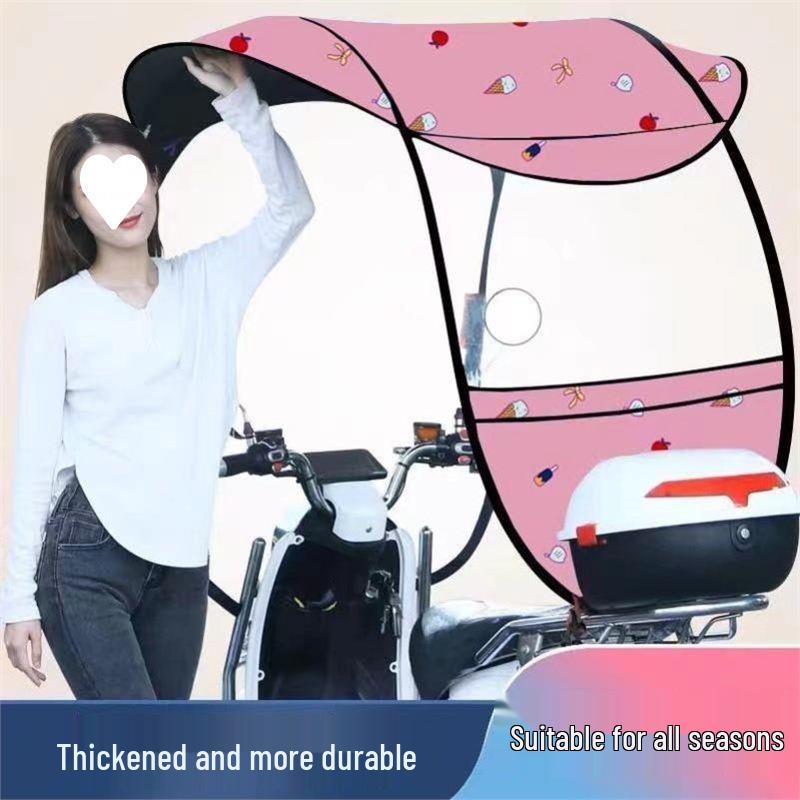 Detachable Electric Vehicle Sunshade Canopy - Thickened Windshield Awning for Battery Cars