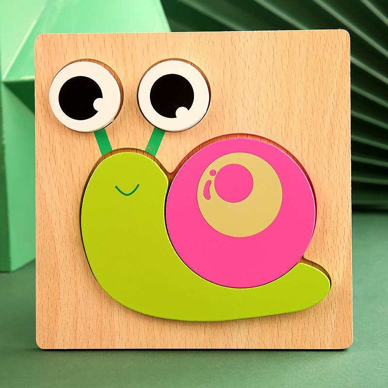 High Quality 3D Wooden Puzzle Baby Cartoon Animal Traffic Jigsaw  Early Learning Cognition Game Puzzle Toys for Children
