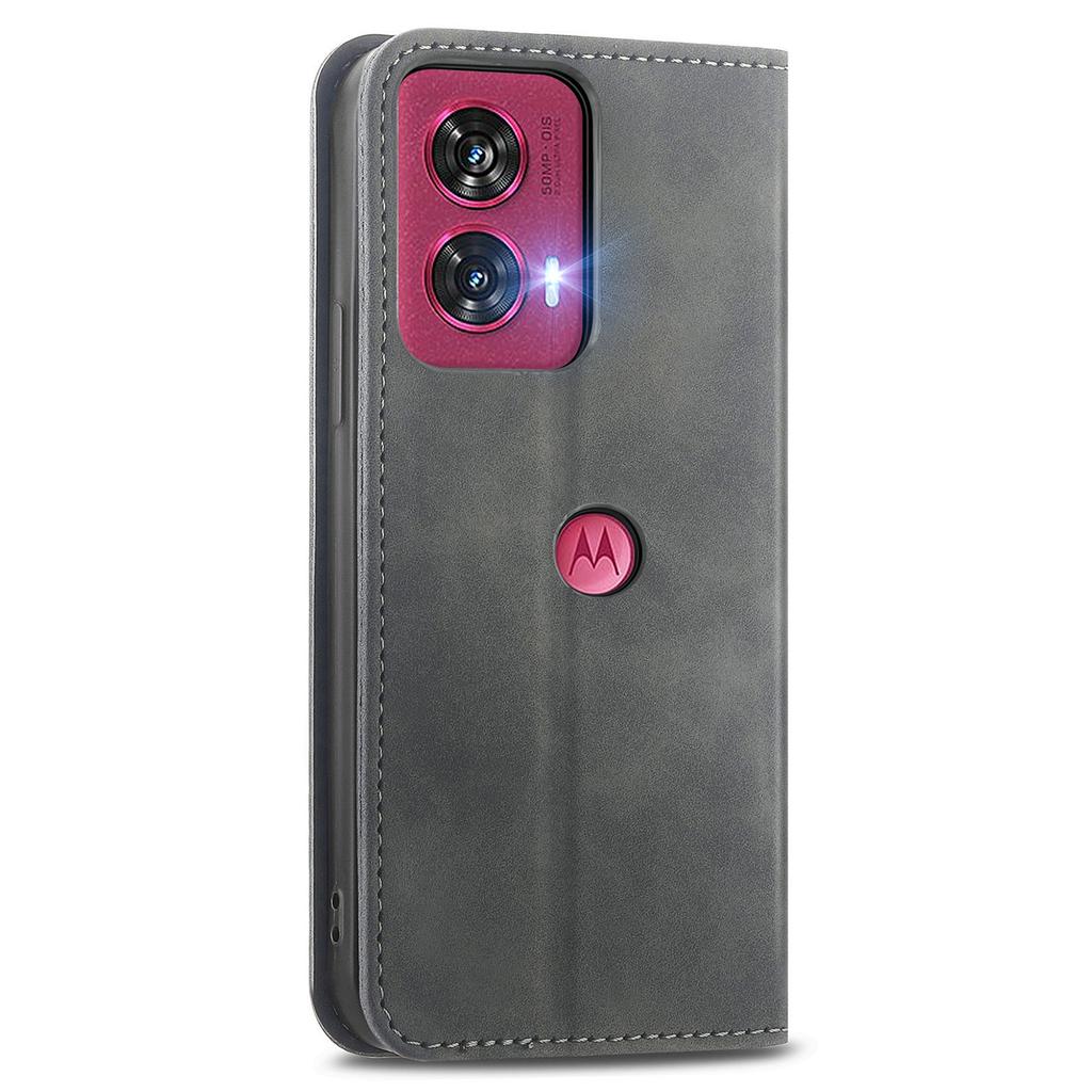 For Motorola Edge 50 Fusion 5G Card Slots Case Skin-Touch PU Leather Phone Cover