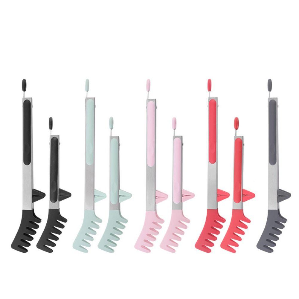 Non-Stick Coating Kitchen Tongs Silicone Cooking Serving Tongs Noodles Pasta Clips  BBQ