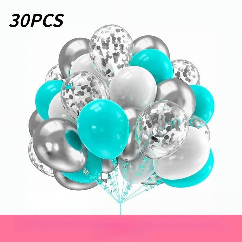 10 Zoll 30 Stück Glitzerpapier-Schnipsel Ballon-Set Dekoration Ballons Weihnachten Halloween Geburtstag Feiertag