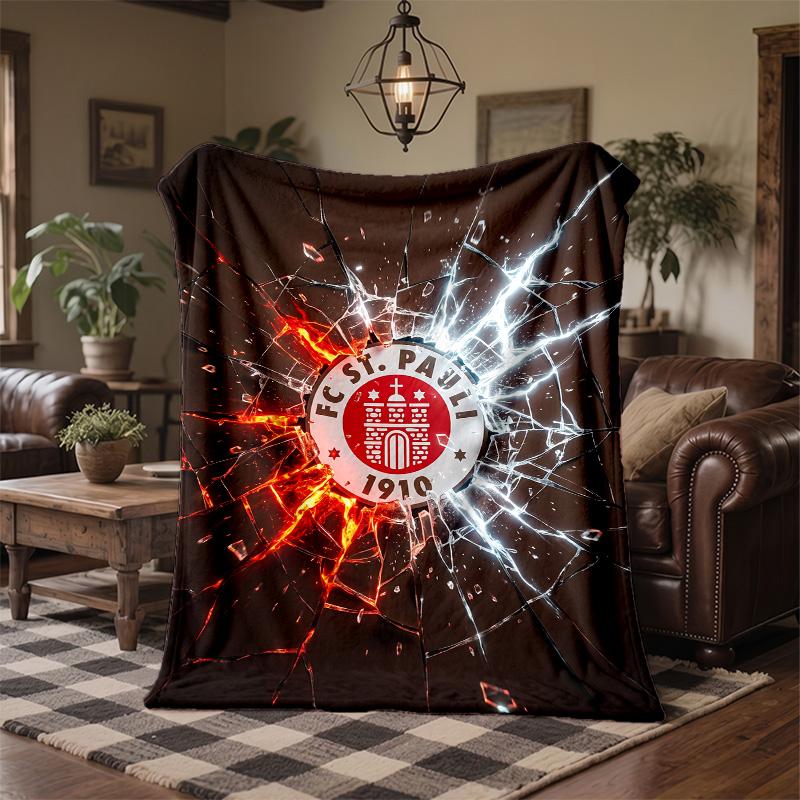 FC St. Pauli Football Print Flannel Blanket Soft Warm Sofa Bed Throw Blanket For Home Office Bedroom