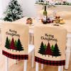 Merry Stylish Christmas Chair Cover With Rustic Burlap And Plaid Design Celebrations For