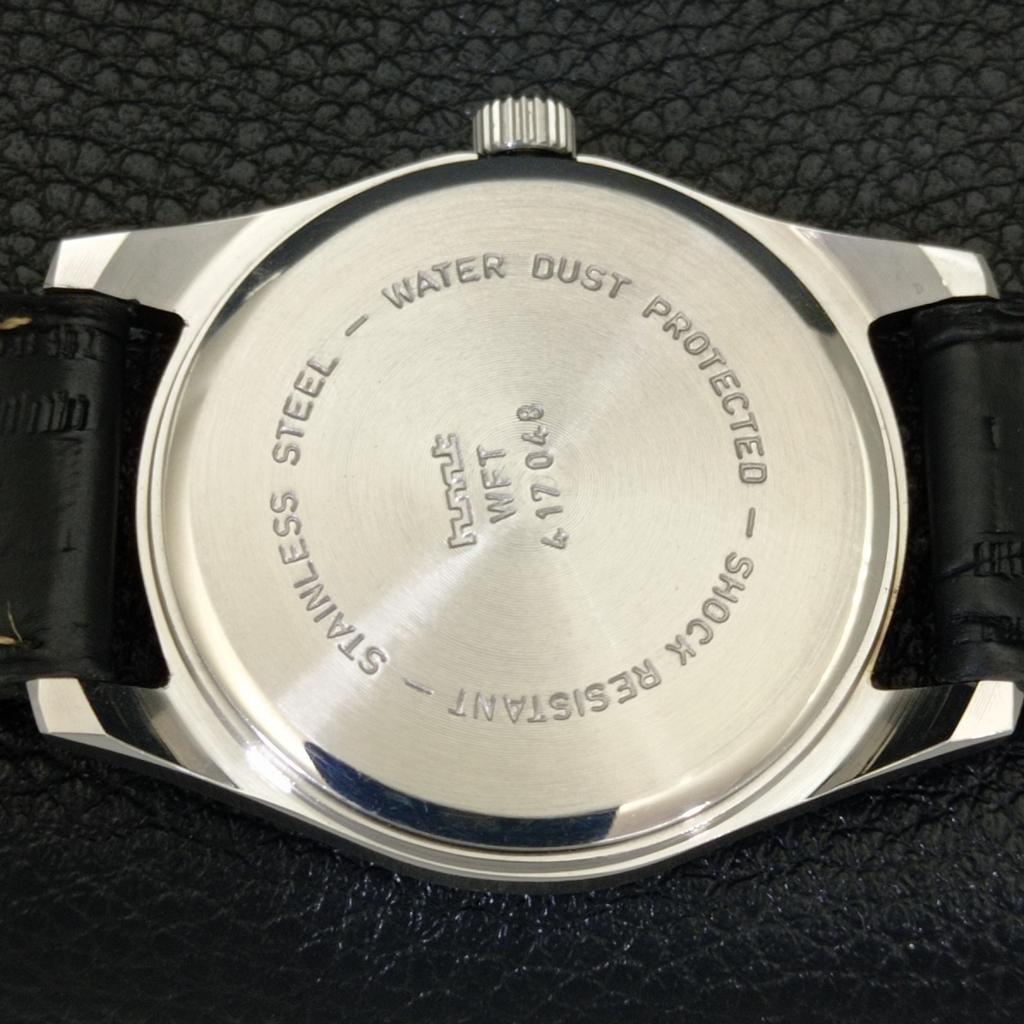VINTAGE HMT JANATA HAND-WINDING INDIAN MENS ARABIC BLUE DIAL WATCH a440930-4