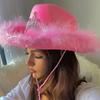 Strass Cowgirlhut Rosa Farbe Tiara Cowgirlhut Western Pailletten Cowboyhut für Jazz-Event