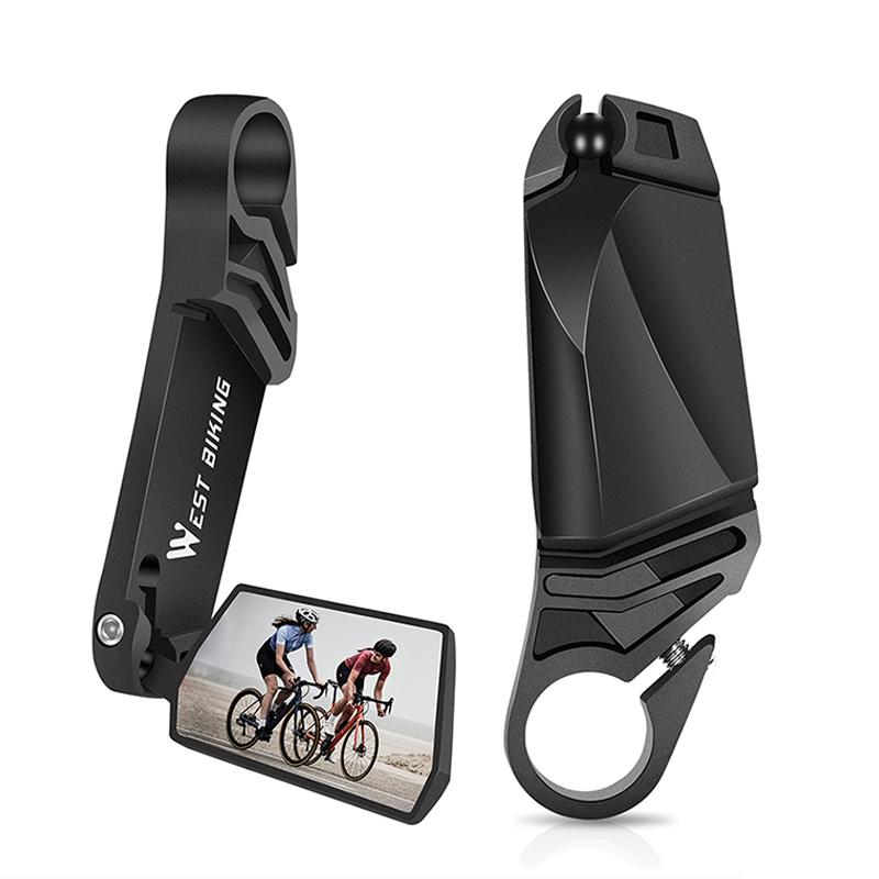WEST BIKING Bicycle Foldable Rearview Mirror 360° Adjustable Handlebar End Cycling Mirror MTB Bike Accessories Rear View Mirror A Pair