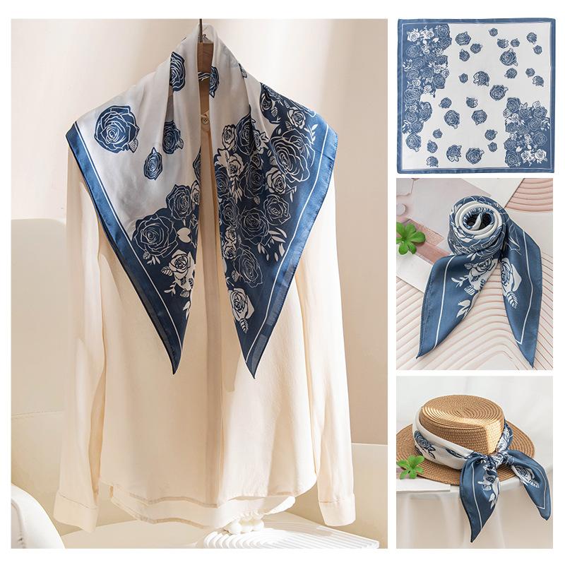 2026 New Spring and Summer Temperament Scarf Decorative Chinese Scarf Sunscreen Shawl Neck Protection Scarf Neck Tie Bag Silk Scarf