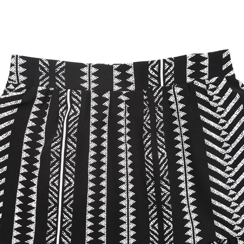 Women's Summer Geometric Print Skirt Elastic Ethnic Style Patchwork Skirt