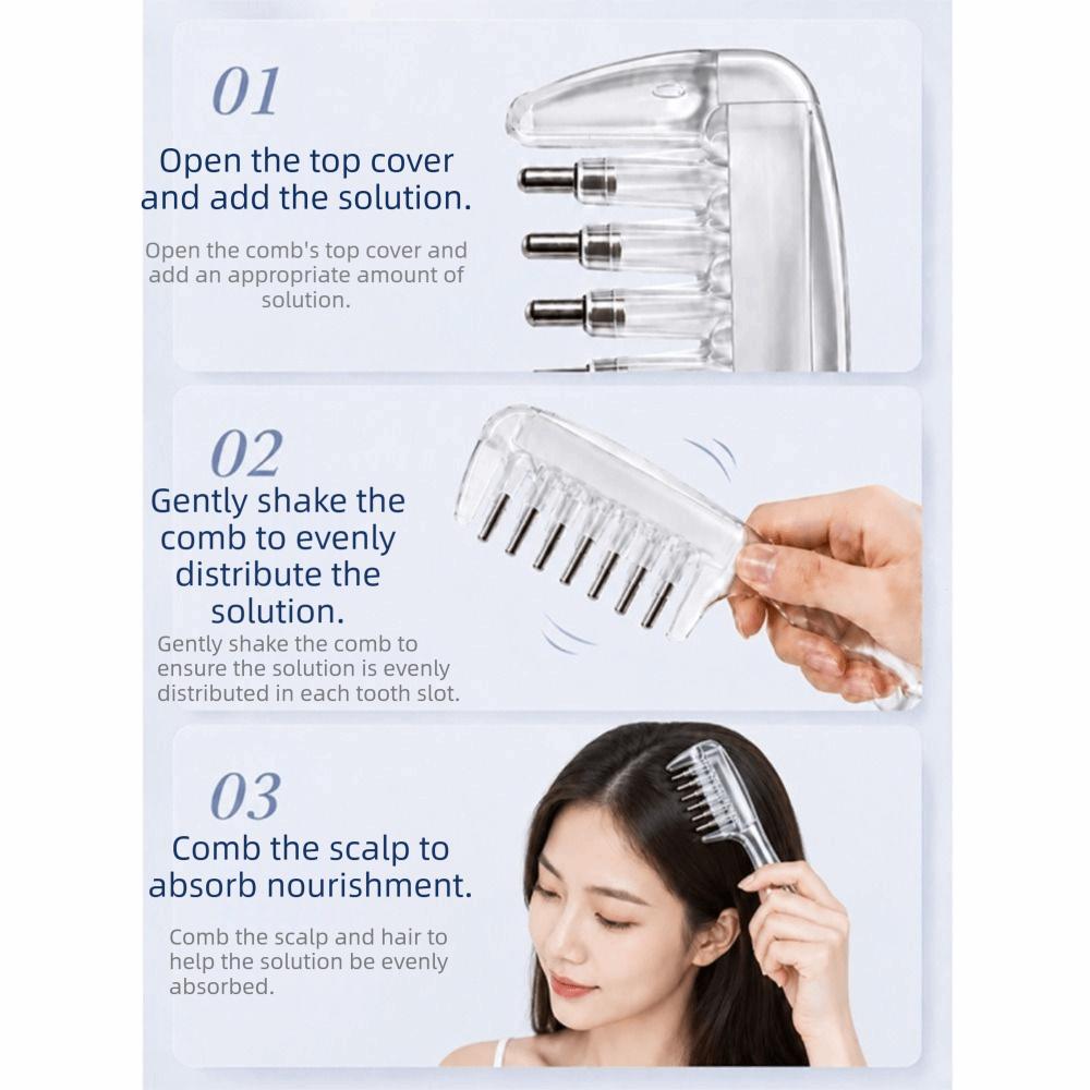 Transparent Scalp Liquid Guide Comb Anti-Frizz Scalp Massage Comb Hair Growth