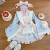 Toku and Yu Lolita Maid Japanese Kimono with Ribbon and Tassel Cute Checked Long Mori Girl Perfect for Tea School and Costumes Size Dress, Style,