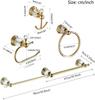 4-teilige Gold Badezimmerzubehör-Sets Messing&Kristall Ausziehbarer Handtuchhalter Wandmontiertes Papierregal Badezimmer-Hardware-Set