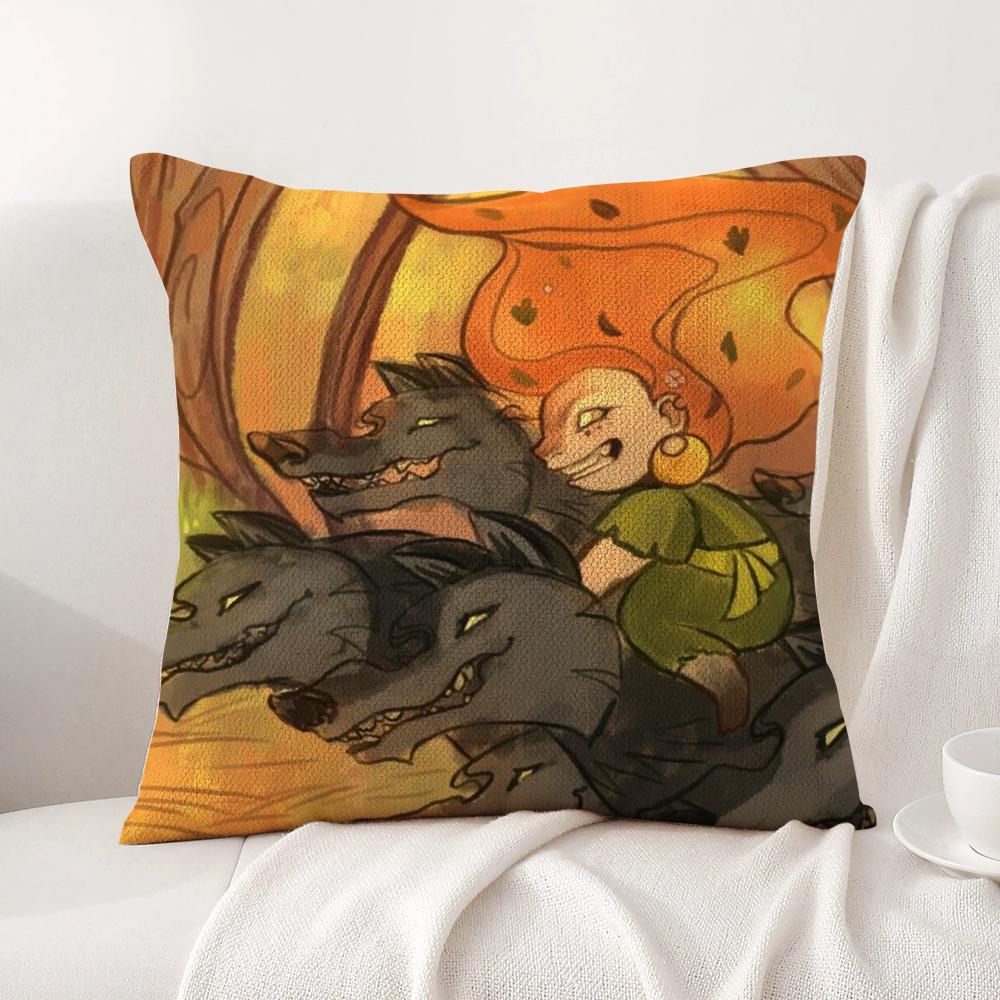 Ireland W-Wolfwalkers Cushion Cover Summer Coolness Linen Fabric Double-Sided Printing Pillow Case Sofa Home Decor Gift